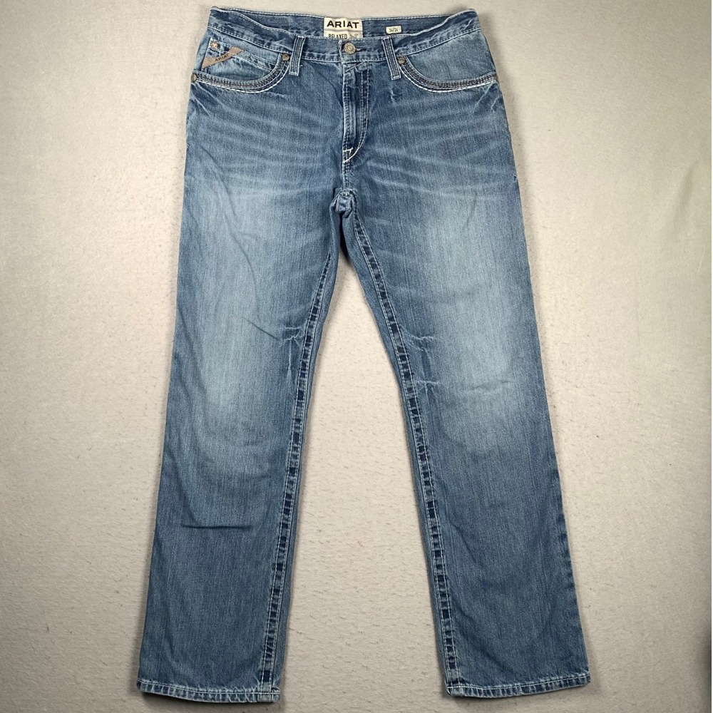Ariat M4 Relaxed Boot Cut Jeans Mens 34x34 Medium Wash Coltrane Durango Rodeo